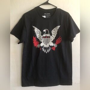 MELMARC Mens Black T-Shirt Size Medium  Graphics FREEDOM LIBERTY Cotton New
